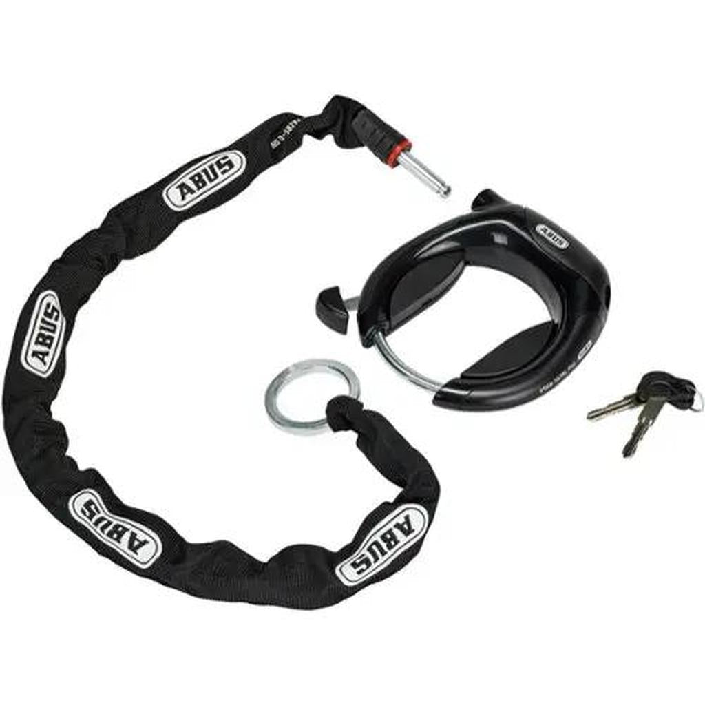 Abus Pro ringslot en insteekketting gemonteerd
